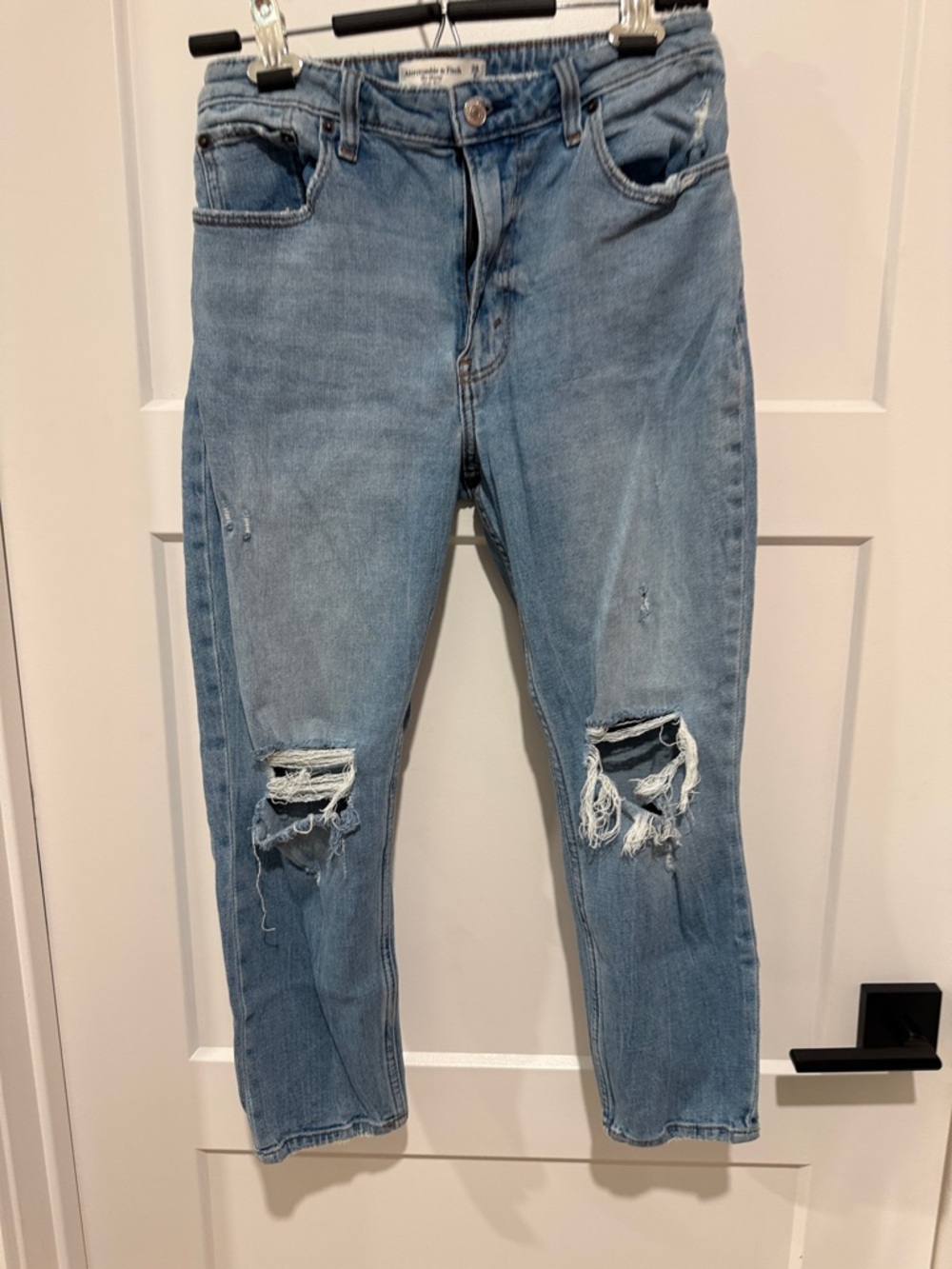 Abercrombie & Fitch Light Blue Distressed Skinny Jeans